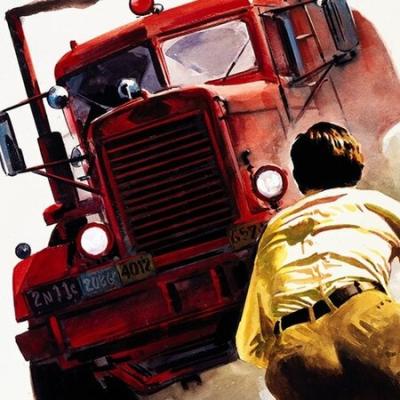 a truck confronts our protagonist