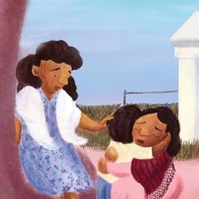 Two women with a small child.
