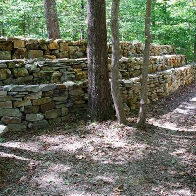 stacked stone wall