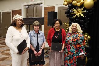 Volunteers at appreciation lunch.