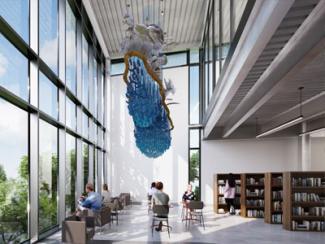 Celestial Falls, a suspended sculpture. 