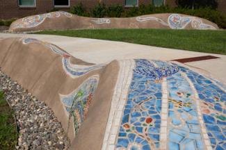 Seasons from a Bird's Eye View is a series of mosaic structures located throughout the Goodlettsville Library’s Garrett Memorial Garden. 