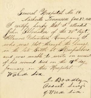 Handwritten letter from 1863